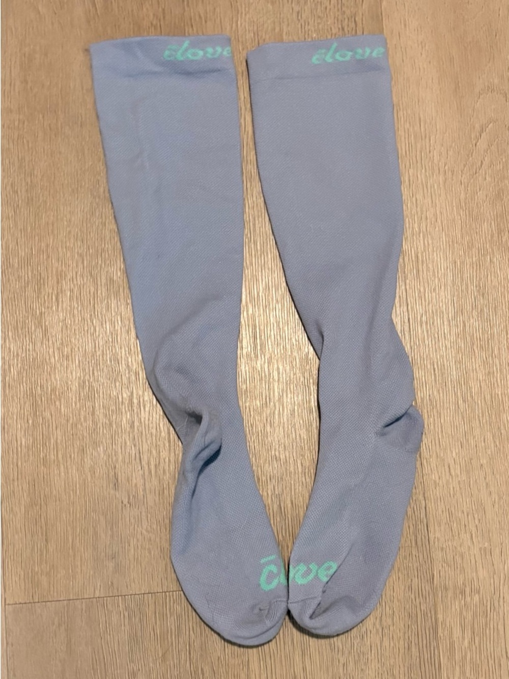 Light Blue Compression Sleeve with Mint Script Accent